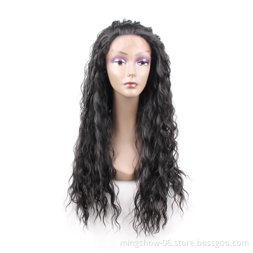 Free Shipping 26" Water Wave Lace Front Wig Synthetic Hair Long Natural Wavy Hair Soft Glueless Wigs